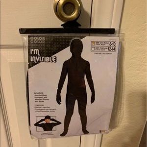 NWT I’m Invisible Halloween Costume Includes Hooded Mask/Jumpsuit Gloves/Socks